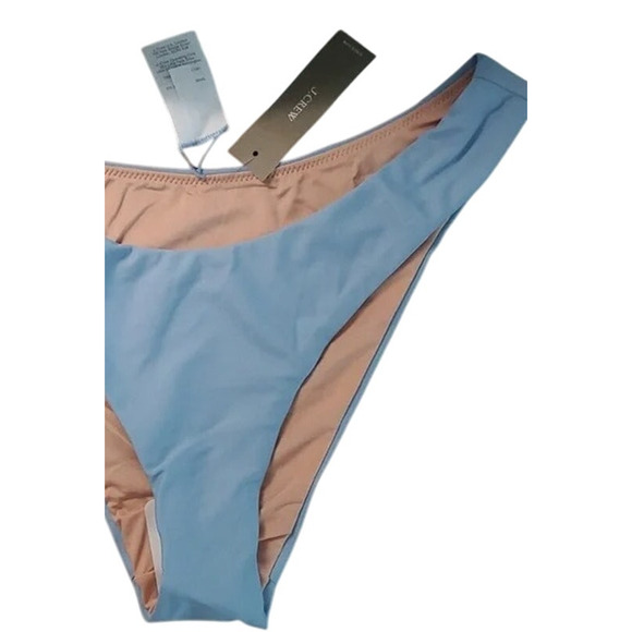 NWT J Crew Curved Waist Cheeky Bikini Bottom SPF 50 High Cut Leg S Mist Blue - Picture 11 of 14